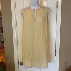 Vanity Fair Vintage Intimates Lingerie Chemise Beige Lace Trim One Size USA made